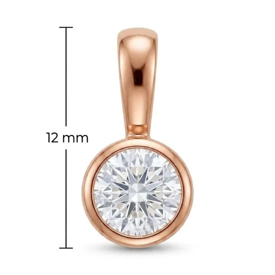 585 raudono aukso minimalistinis pakabukas su cirkoniu