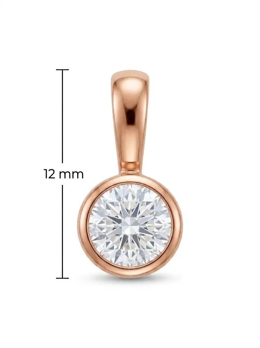 585 raudono aukso minimalistinis pakabukas su cirkoniu