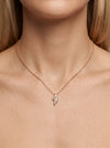 Auksinis lapelio formos pakabukas su cirkoniais