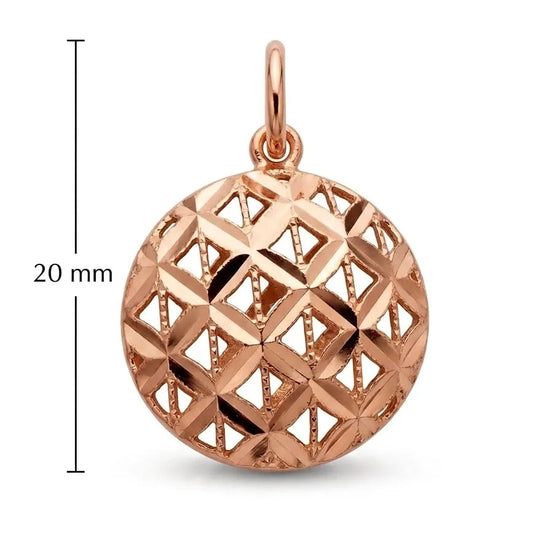 585 aukso geometrinio rašto apvalus pakabukas su cirkoniais