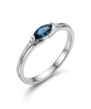 Auksinis žiedas su safyru ir briliantais 0,34 ct, 16 dydis