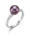 Auksinis žiedas su perlu ir briliantais 0,206 ct, 18.5 dydis