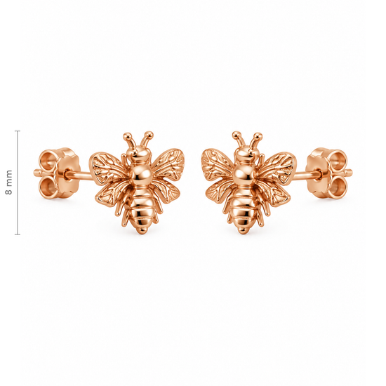Auksiniai auskarai vinukai bitutės – 8 mm
