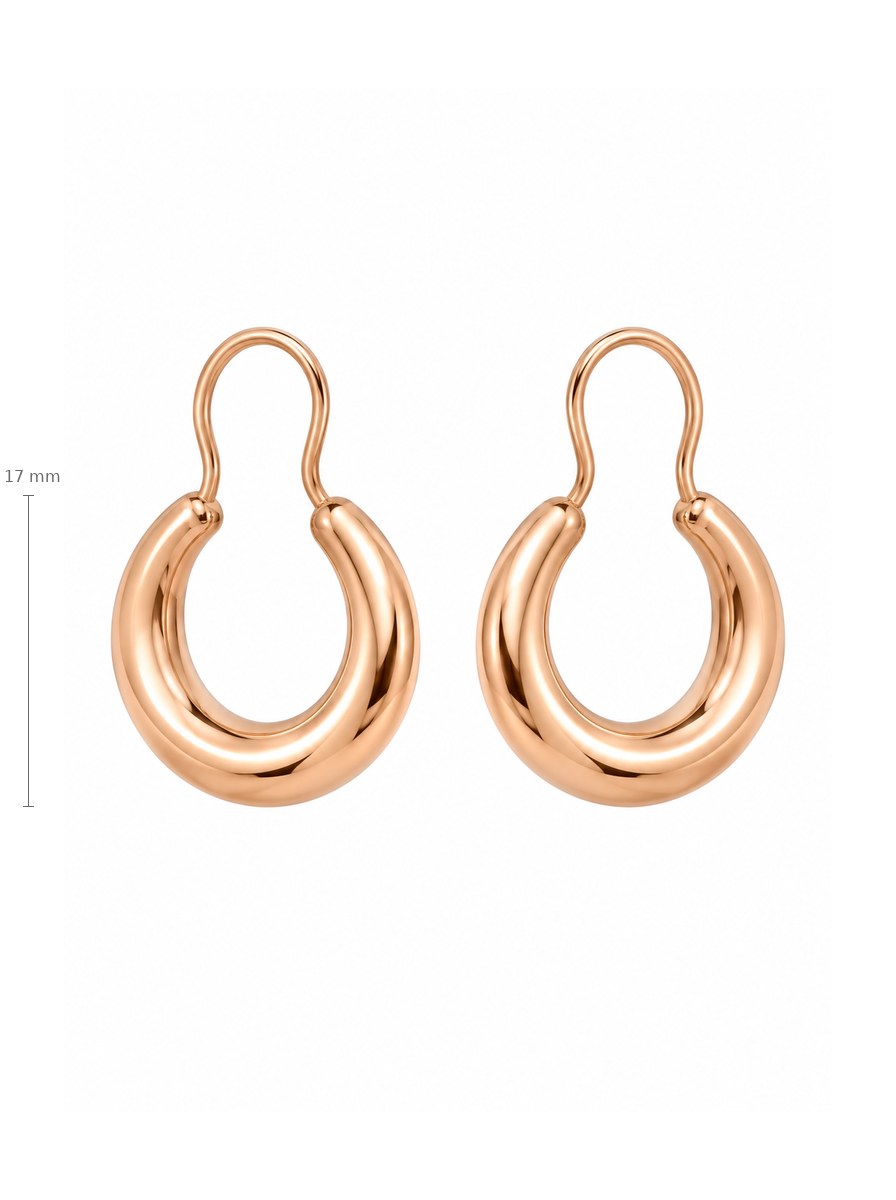 Auksiniai pusmėnulio formos auskarai – 17 mm