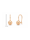 Auksiniai kabantys auskarai rutuliukai – 12 mm bendro aukščio iliustracija