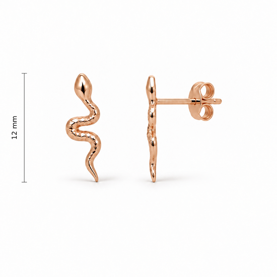 Auksiniai auskarai gyvatėlės – 12 mm aukštis