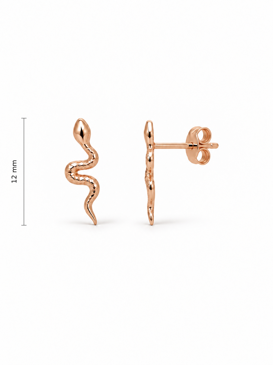 Auksiniai auskarai gyvatėlės – 12 mm aukštis