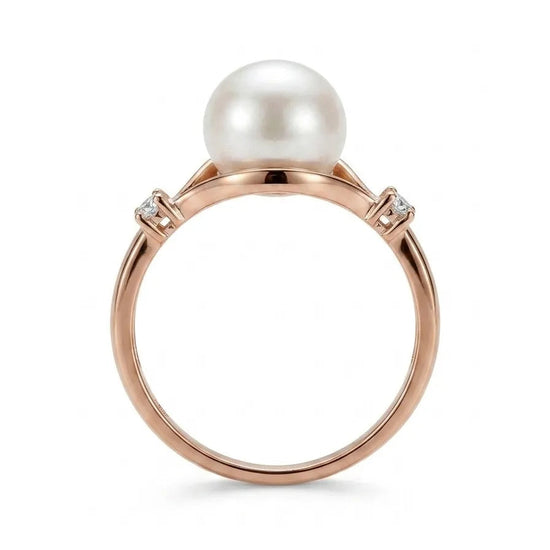 Žiedas su perlu ir cirkoniais