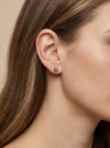 Elegantiški auksiniai facetuoti rutuliuko formos auskarai moterims