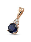 Prabangus pakabukas ant grandinėlės su safyru ir briliantais