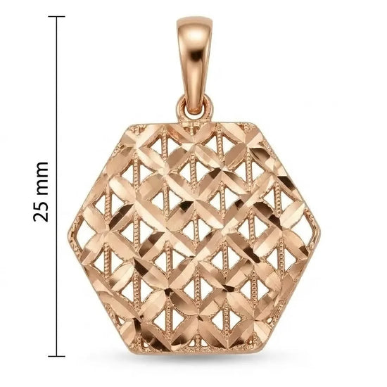 585 aukso ažūrinis pakabukas su geometriniu raštu