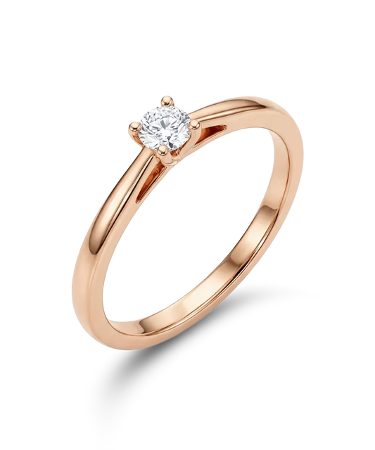 Кольцо с бриллиантом 0,10 ct.