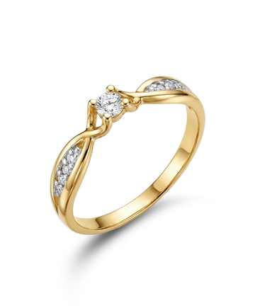 Кольцо с бриллиантом 0,154 ct.