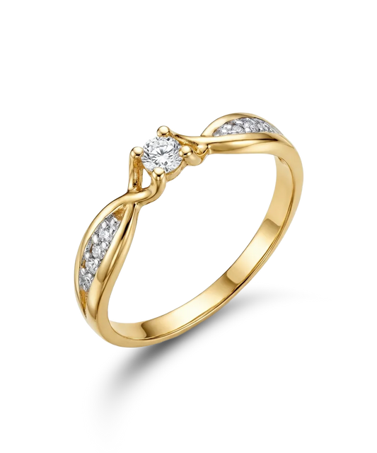 Кольцо с бриллиантом 0,154 ct.