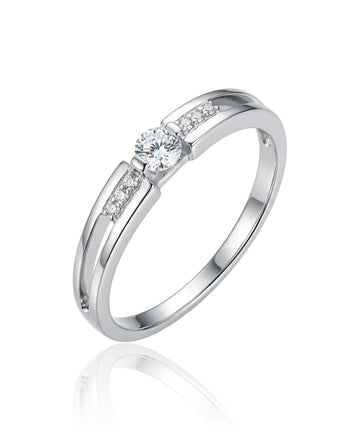 balto aukso ziedas su cirkoniais