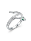 Sidabrinis žiedas su briliantais ir smaragdais