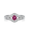 Sõrmus rubiini ja 0.156 ct teemantidega